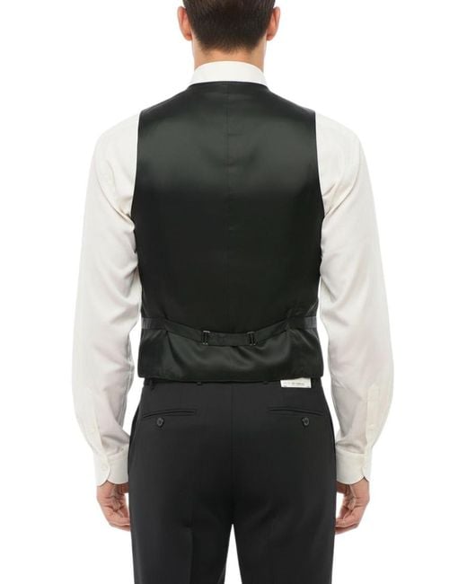Corneliani Black Button Front Waistcoat for men