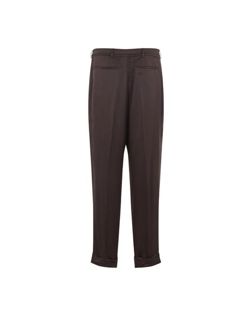 Saint Laurent Brown Solid Pleated Pant for men