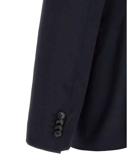 Boss Blue Solid Notched Lapel Suit for men