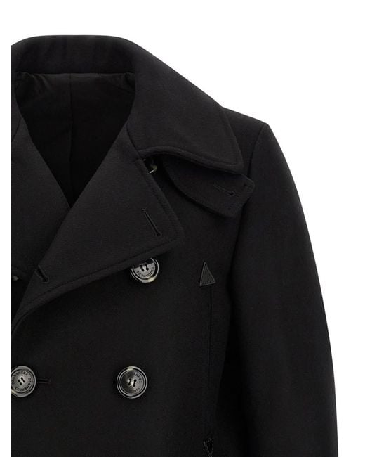 DSquared² Black Double Breasted Coat for men