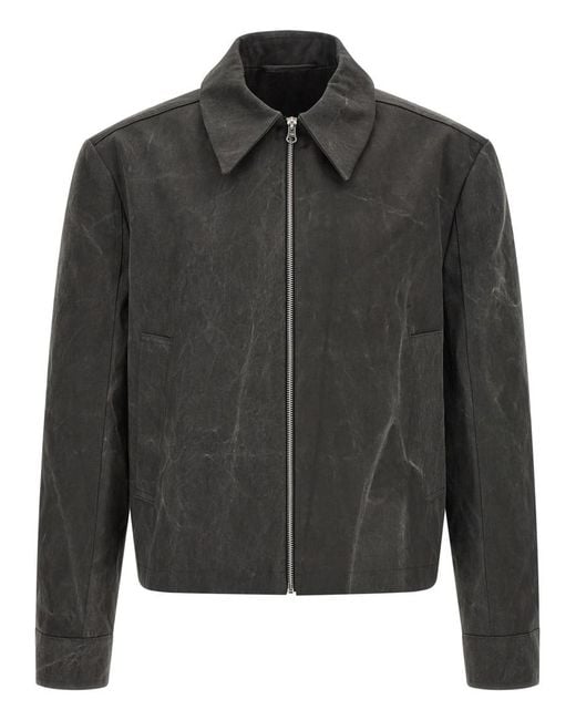 Séfr Gray Charcoal Abstract Jacket for men