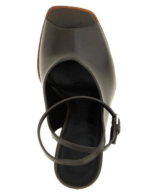 The Attico Black Square Toe Heels