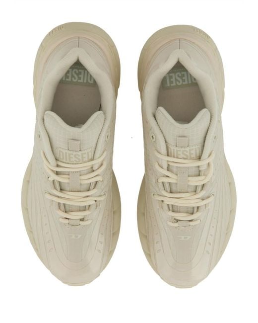 DIESEL White Streamlined Light Sneakers
