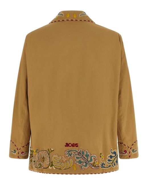 Bode Brown Shawl Lapel Blazer for men
