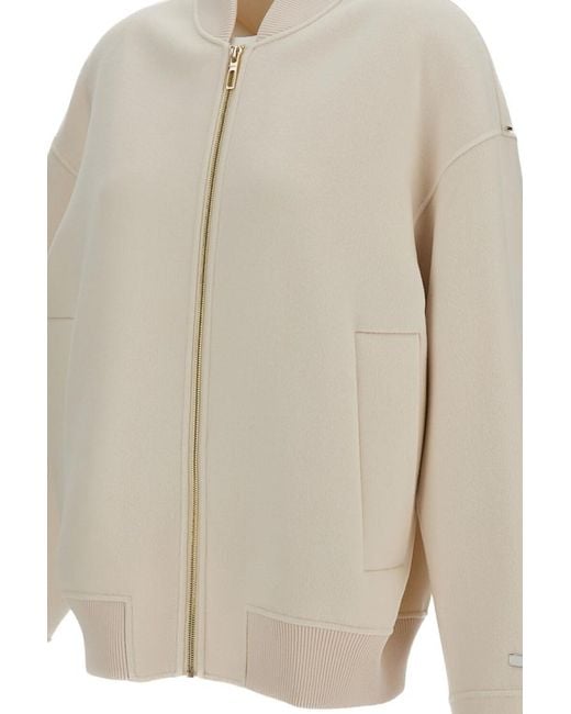 Sportmax Natural Solid Mock Collar Blazer