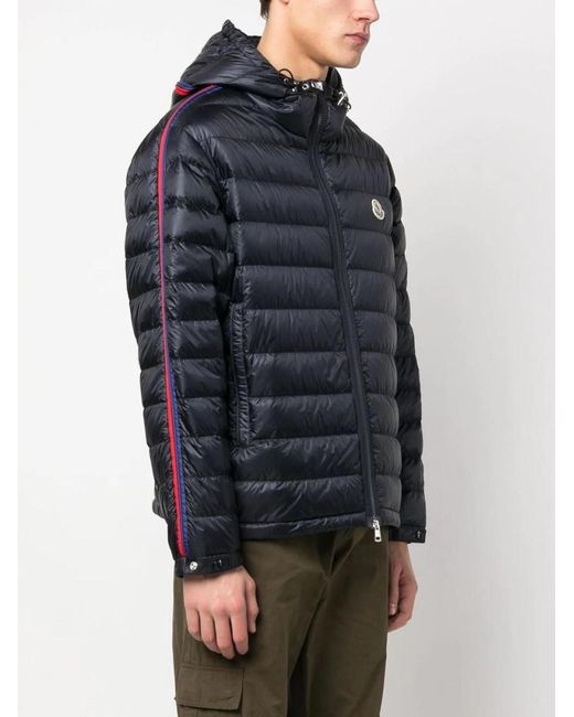 Moncler Blue Agout Logo-patch Puffer Jacket for men