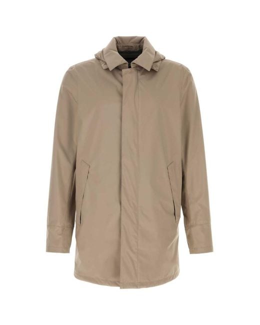 Herno Natural Solid Hood Raincoat for men