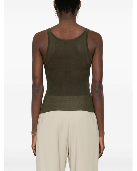 Max Mara Green Silk Tank Top