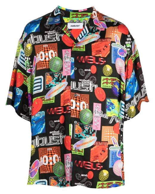 Ambush Multicolor Graphic Print Cuban Collar Shirt for men