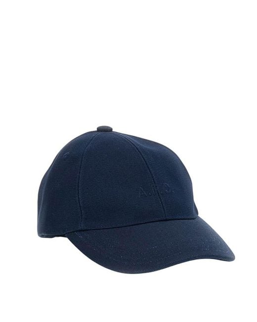 A.P.C. Blue Logo Baseball Cap for men