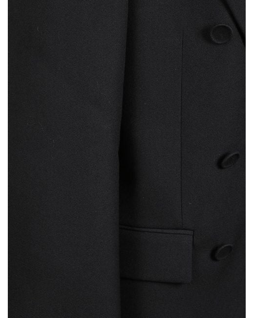 Acne Black Solid Peaked Lapel Blazer