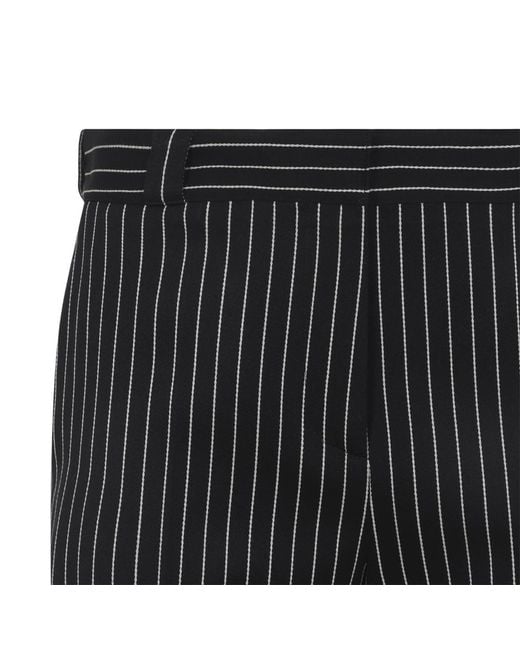 Tom Ford Black Stripes Flat Front Pants