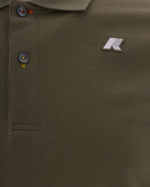 K-Way Green Solid Shirt Collar Polo for men