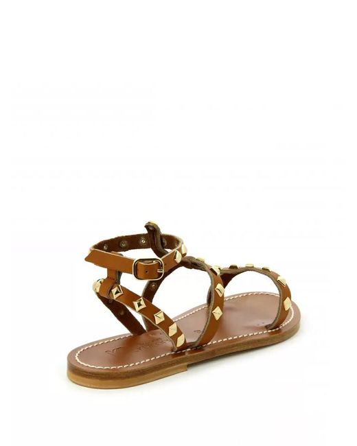K. Jacques Brown Rockstud Sandals