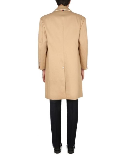 Thom Browne Natural Solid Overcoat for men