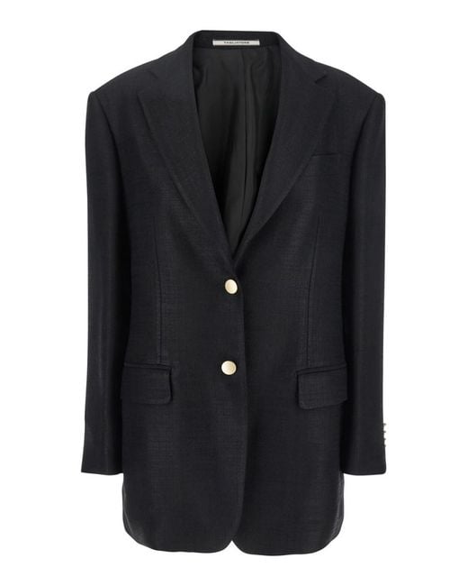 Tagliatore Black Jacket With Pointed Lapels
