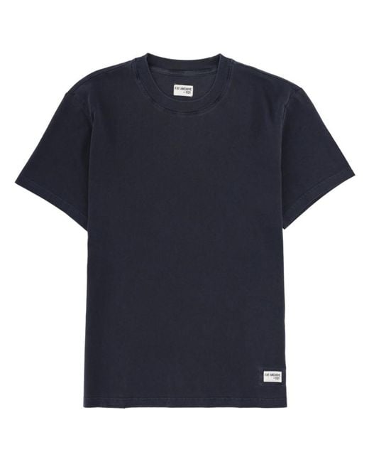 Fay Blue Solid Crew Neck T-Shirt for men