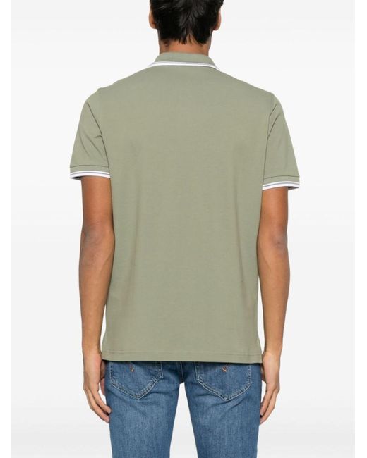Fay Green Contrasting Collar Polo for men