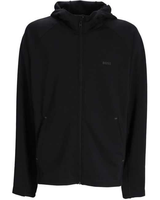 Boss Black Zip Up Hoodie for men