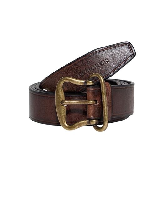 DSquared² Brown Solid Formal Belt for men