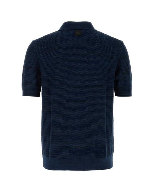 Etro Blue Braided Polo for men