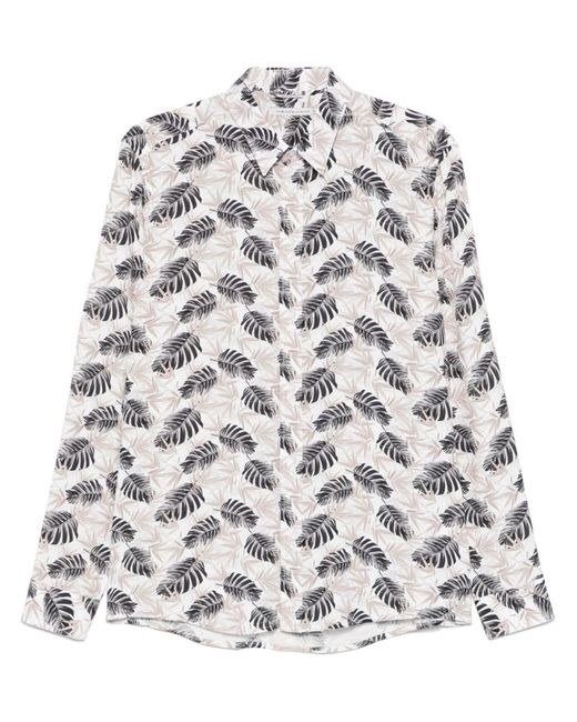 Daniele Alessandrini White Floral Print Shirt for men