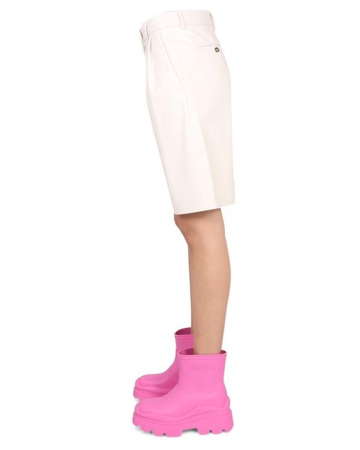 MSGM White Solid Shorts