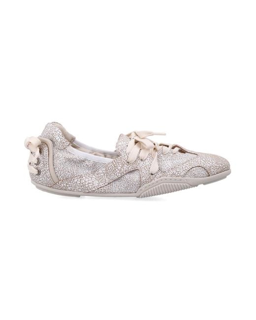 Acne White Textured Sneakers