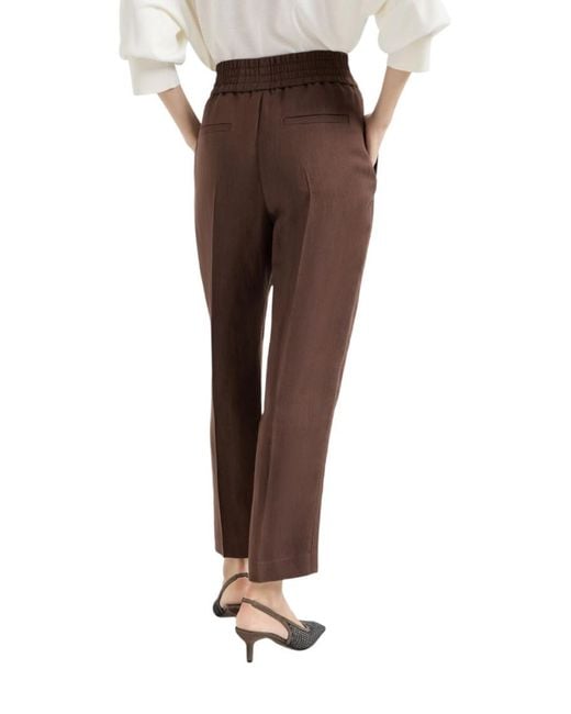 Brunello Cucinelli Brown Tapered Elasticated Pants