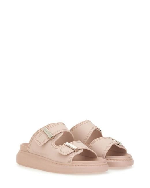 McQueen Pink Solid Hybrid Slides