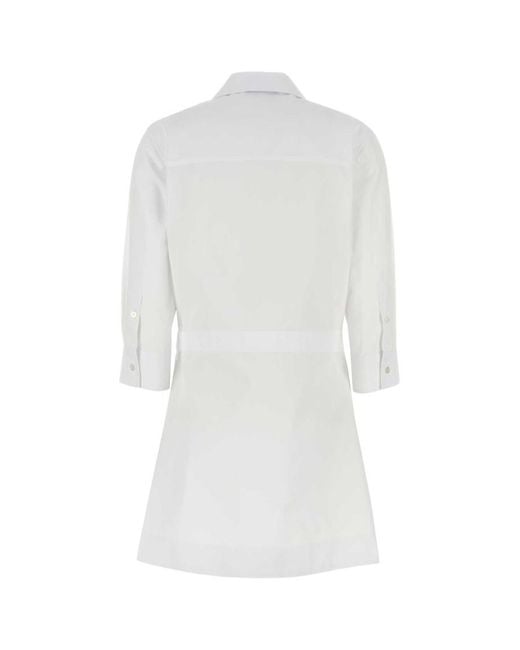 Gucci White Cotton Poplin Shirt Dress