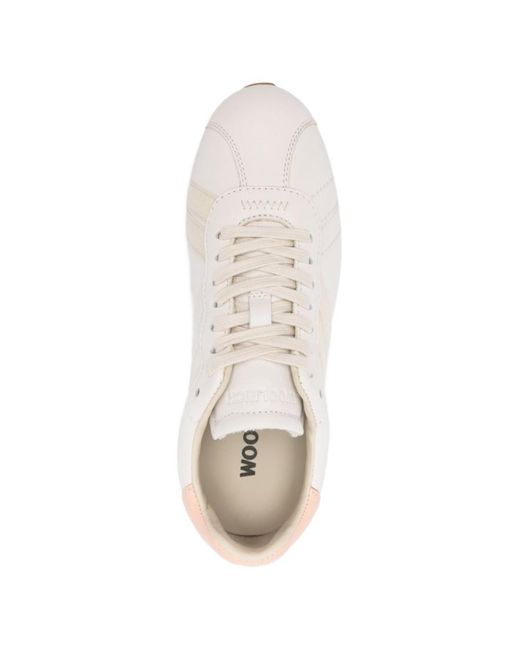 Woolrich White Flat Seta Silk-Low-Profile Sneakers