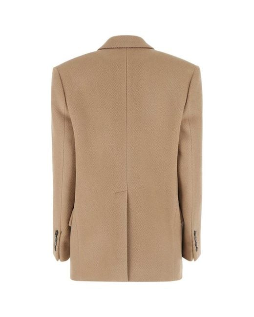Stella McCartney Brown Solid Notched Lapel Blazer