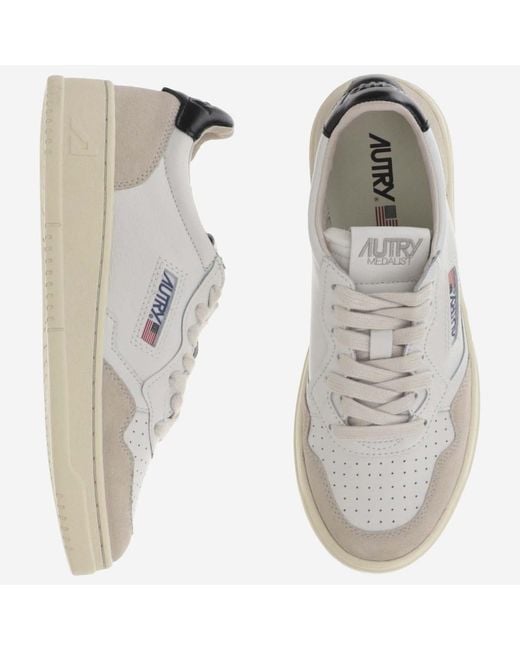 Autry White Low Top Sneakers Medalist Leather