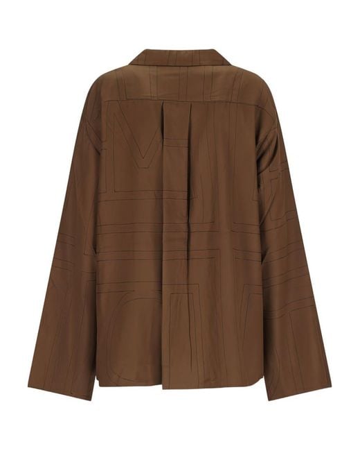 Totême Brown Loose Printed Shirt