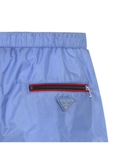 Prada Blue Solid Swim Shorts for men