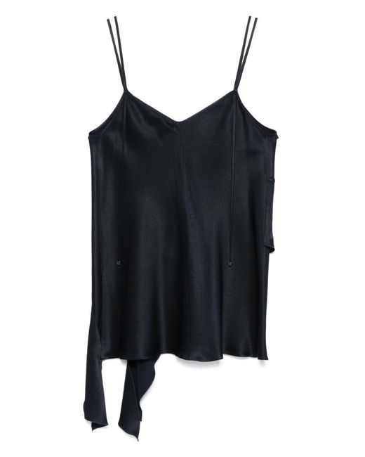 Antonelli Black Ruffled Spaghetti Strap Top