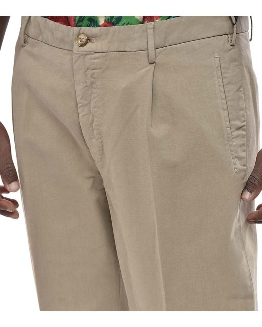 Incotex Natural Pleated Solid Trousers for men