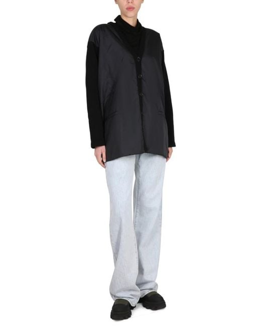 Aspesi Black Solid V Neck Jacket