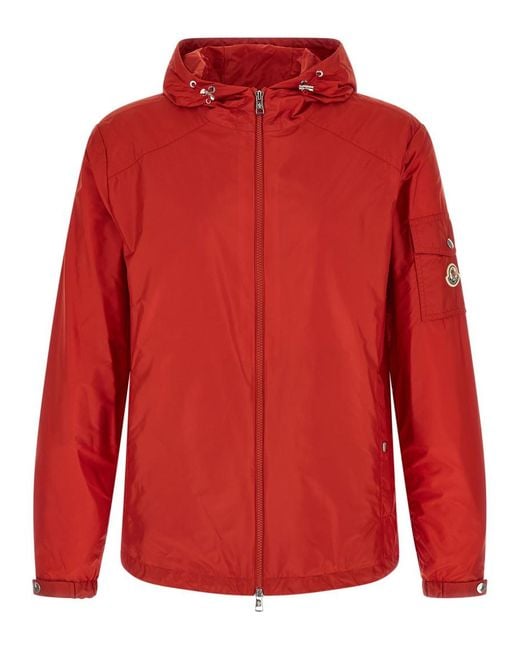 Moncler Red Solid Hood Jacket for men