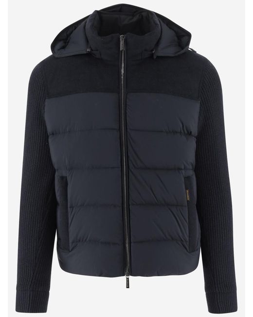 Moorer Blue Padded Jacket for men