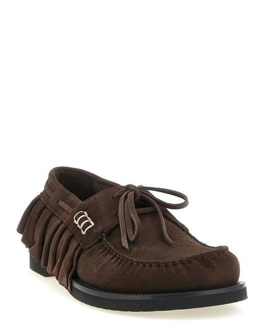 J.W. Anderson Brown Solid Volant Loafers for men