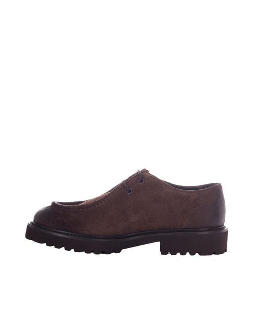 Doucal's Brown Solid Lace Up Shoes for men