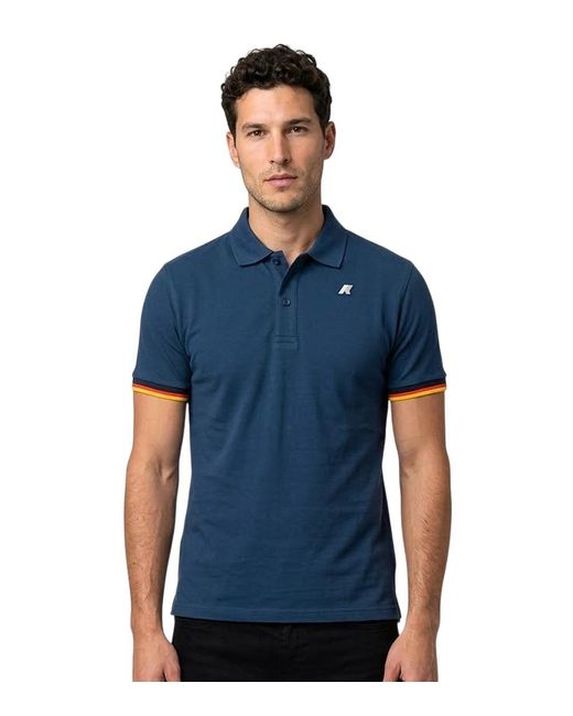 K-Way Blue Regular Polo for men
