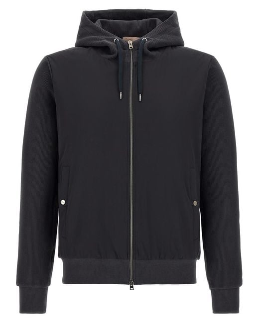 Herno Black Zip Up Hood Jacket for men