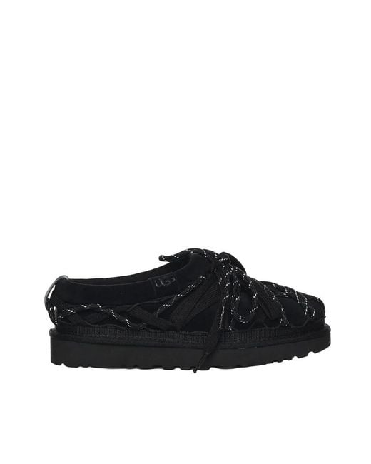 Ugg Black Lace Up Slippers