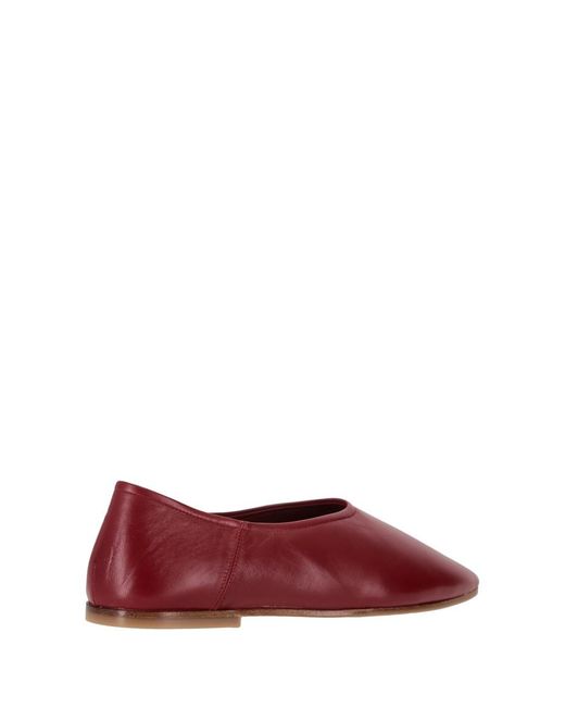 LA ROSE Red Solid Babu Ballet Flats