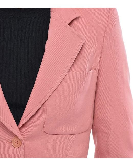 Stella McCartney Pink Solid Notched Lapel Blazer