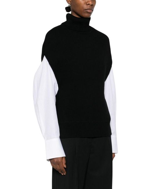 Totême Black Solid Turtle Neck Sweater