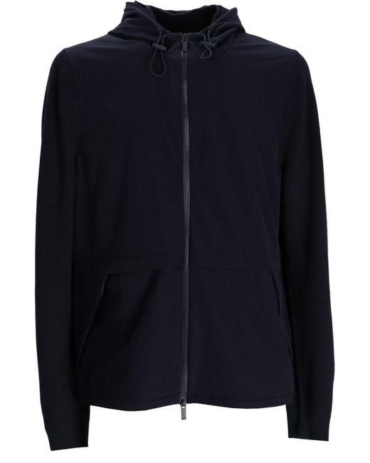 Boss Blue Front Zip Hoodie for men